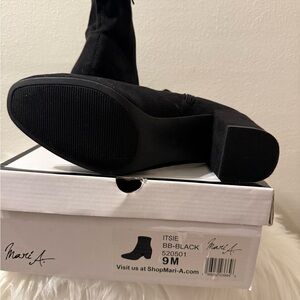 Mari A. Black Women's Ankle Booties with Block Heel